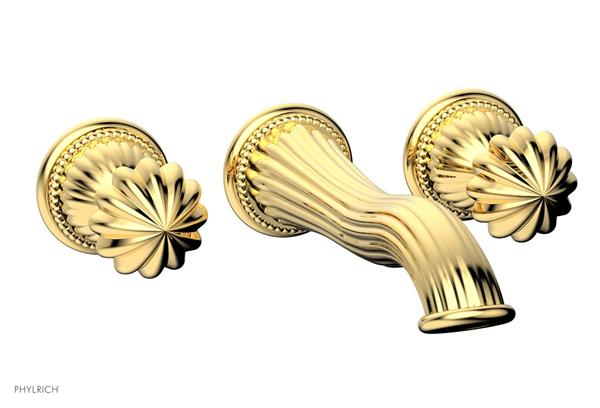 Phylrich - Georgian & Barcelona Wall Mounted Lavatory Faucet Trim Only - Round Handles