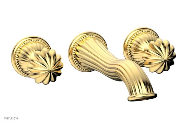Phylrich - Georgian & Barcelona Wall Mounted Lavatory Faucet Trim Only - Round Handles