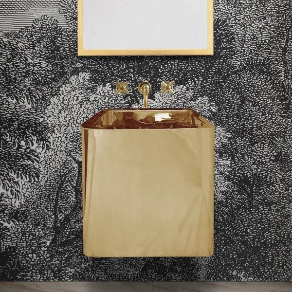 Linkasink - Lori 18 Inch Square Wall Mounted Smooth Sink