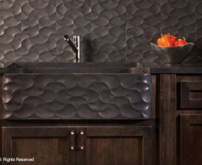 Stone Forest - Wave Pattern Tiles, 10Pcs/Box, Price Is Per Pc. - Honed Basalt