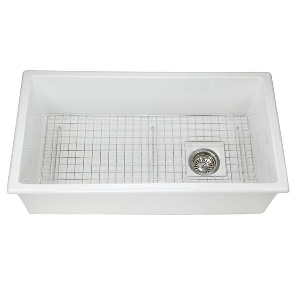 Nantucket Sinks - 34-Inch Dualmount Fireclay Kitchen Sink - White
