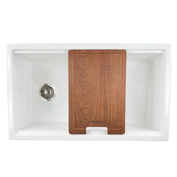 Nantucket Sinks - 33-Inch Dualmount Fireclay Kitchen Sink Prep Station Kitchen Sink