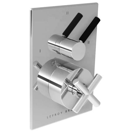 Lefroy Brooks - XO Cross Handle Pressure Balance Trim With Integrated Three-Way Diverter