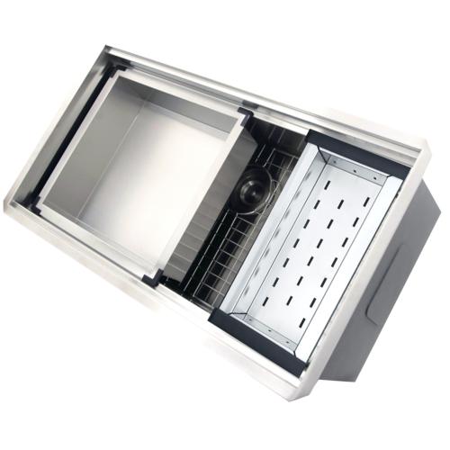 Nantucket Sinks - 36 Inch Pro Series Large Prep Station Single Bowl Undermount SS Kitchen Sink