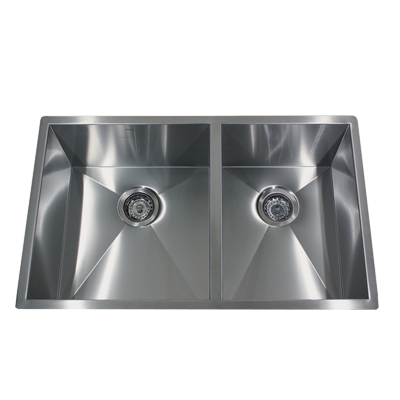 Nantucket Sinks - 32 Inch Pro Series 60/40 Offset Double bowl Undermount Zero Radius SS Kitchen Sink