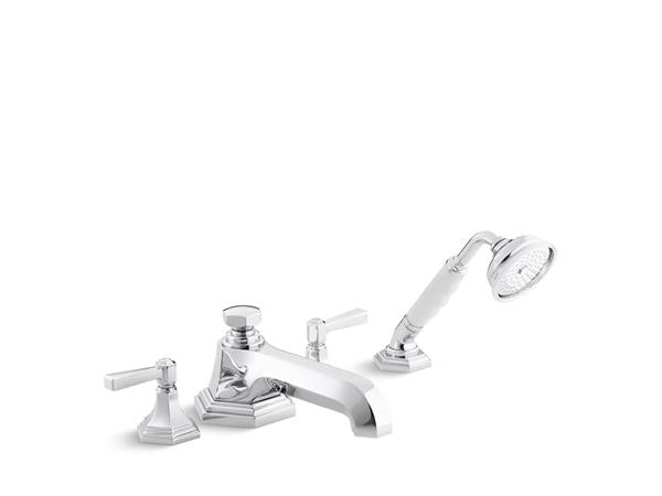 Kallista - For Town Deck-Mount Bath Faucet W/ Diverter, Lever Handles & Handshower