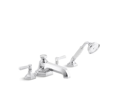 Kallista - For Town Deck-Mount Bath Faucet W/ Diverter, Lever Handles & Handshower