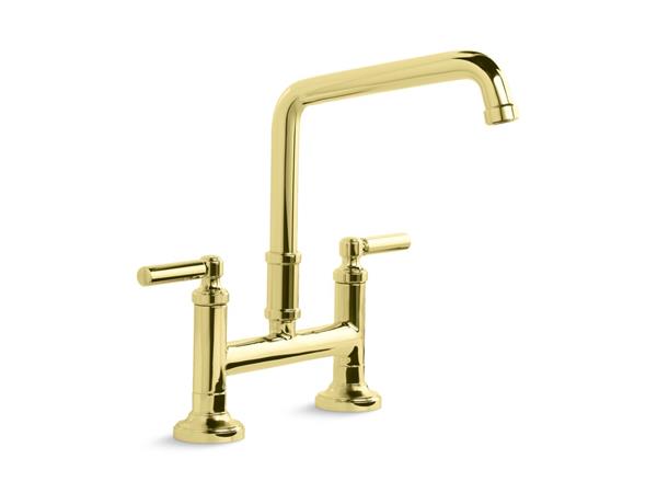 Kallista - Quincy Deck-Mount Bridge Faucet, Lever Handles