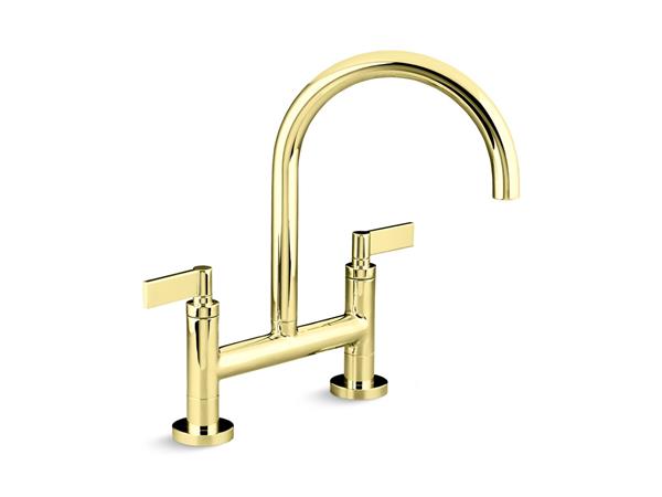 Kallista - One Kitchen Deck-Mount Bridge Faucet, Lever Handles