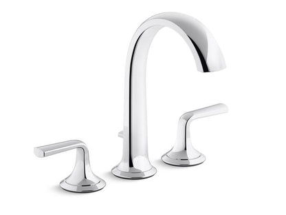 Kallista - Script Deck-Mount Bath Faucet W/ Diverter, Arch Spout, Lever Handles
