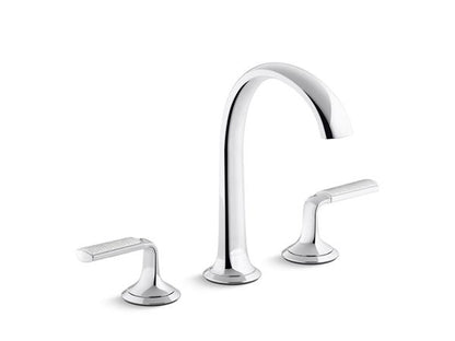 Kallista - Script Decorative Sink Faucet, Arch Spout, Enamel Frost Wave Lever Handles