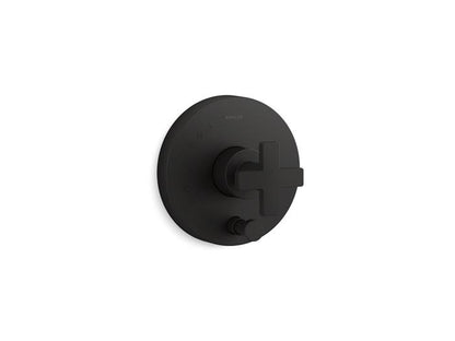 Kohler - Composed Rite-Temp Valve Trim With Push-Button Diverter And Cross Handle