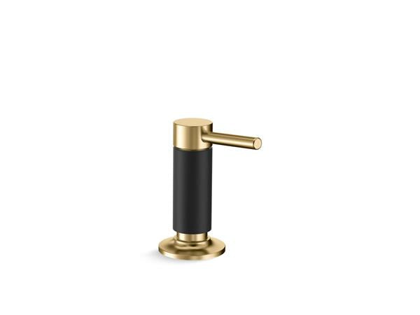 Kallista - Juxtapose Soap/Lotion Dispenser with Brushed Moderne Brass Accents