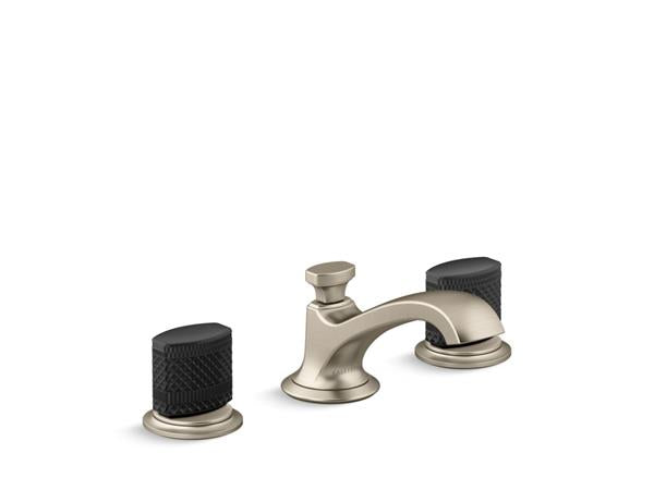 Kallista - Script Decorative Sink Faucet, Low Spout, Black Porcelain Knob Handles