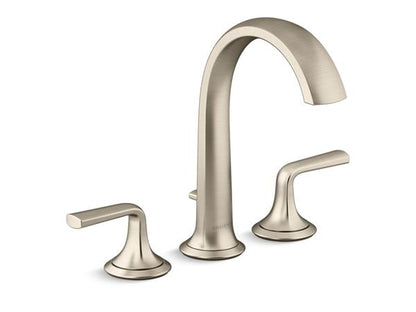 Kallista - Script Deck-Mount Bath Faucet W/ Diverter, Arch Spout, Lever Handles