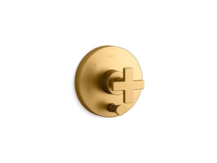Kohler - Composed Rite-Temp Valve Trim With Push-Button Diverter And Cross Handle