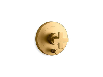 Kohler - Composed Rite-Temp Valve Trim With Push-Button Diverter And Cross Handle