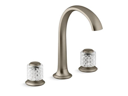 Kallista - Script Decorative Sink Faucet, Arch Spout, Saint-Louis Clear Crystal Knob Handles