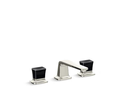 Kallista - Per Se Decorative Sink Faucet, Low Spout, Black Crystal Knob Handles