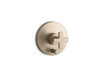 Kohler - Composed Rite-Temp Valve Trim With Push-Button Diverter And Cross Handle
