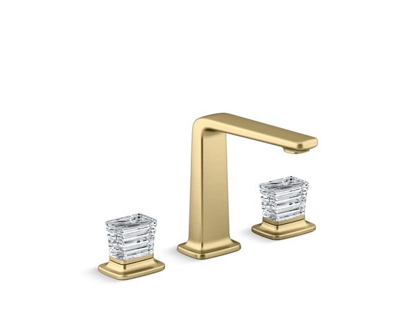 Kallista - Per Se Decorative Sink Faucet, Tall Spout, Saint-Louis Clear Crystal Knob Handles