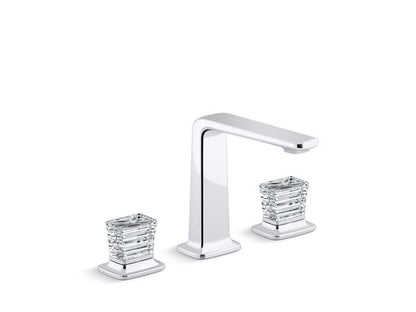 Kallista - Per Se Decorative Sink Faucet, Tall Spout, Saint-Louis Clear Crystal Knob Handles