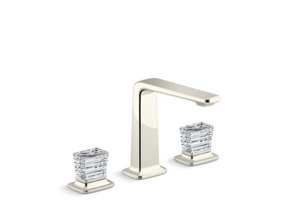 Kallista - Per Se Decorative Sink Faucet, Tall Spout, Saint-Louis Clear Crystal Knob Handles