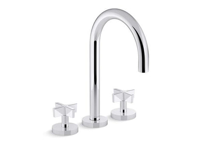 Kallista - One Deck-Mount Bath Faucet, Gooseneck Spout - Cross Handles