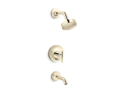 Kohler - Purist Rite-Temp Bath And Shower Trim Kit With Push-Button Diverter And Lever Handle, 1.75 Gpm