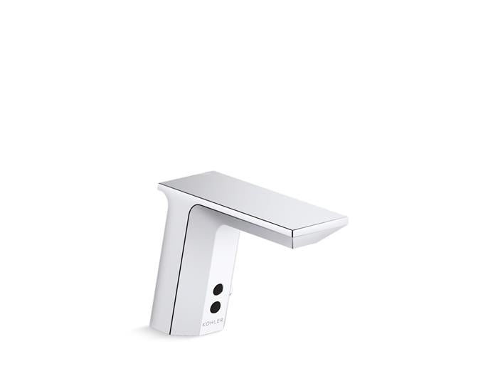 Kohler - Geometric Touchless Single-Hole Lavatory Faucet With Insight Sensor Technology, Ac-Powered, Less Drain, 0.35 Gpm