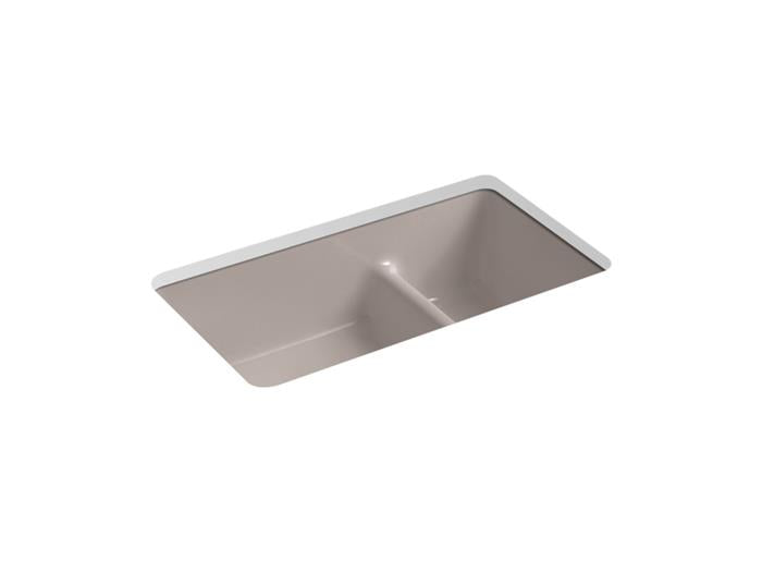 Kohler - Iron/Tones Smart Divide 33 Inch Top/Undermount Double-Bowl Kitchen Sink
