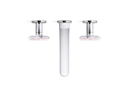Kallista - 002 Ws Wall Mount Sink Faucet - Rose Quartz Cross Handles