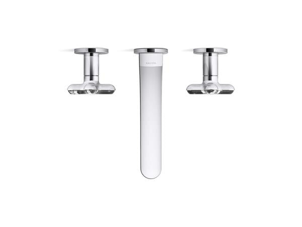 Kallista - 002 Ws Wall Mount Sink Faucet - Zebra Jasper Cross Handles
