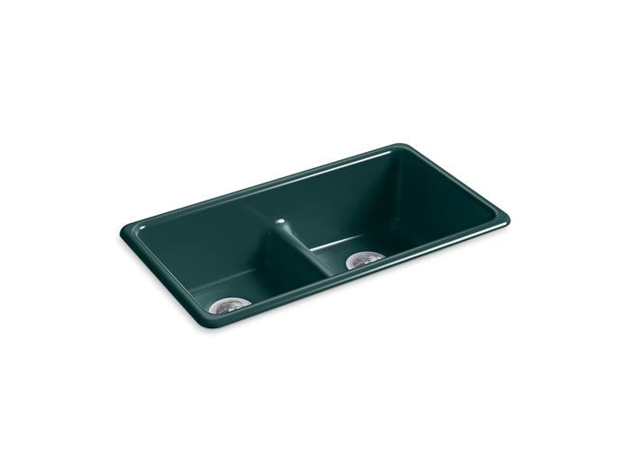 Kohler - Iron/Tones Smart Divide 33 Inch Top/Undermount Double-Bowl Kitchen Sink