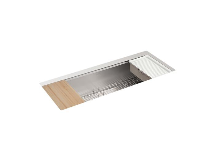 Kohler - Strive 44 Inch Undermount Single-Bowl Workstation Kitchen Sink With Accessories