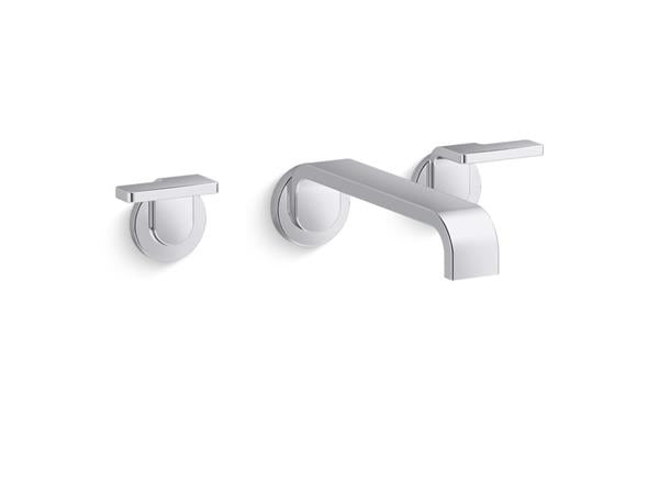 Kallista - Guise Wall Mount Widespread Sink Faucet, Lever Handles