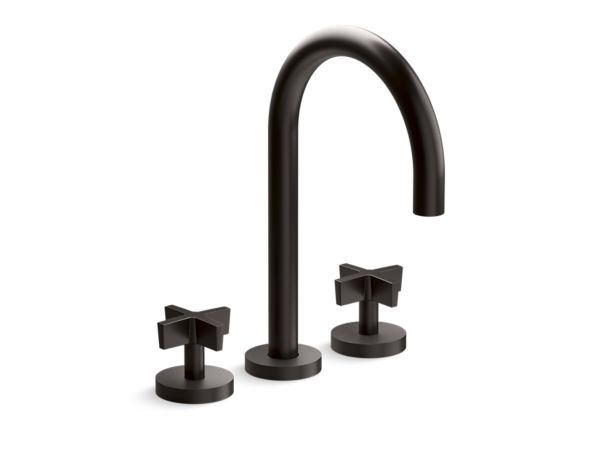Kallista - One Deck-Mount Bath Faucet, Gooseneck Spout - Cross Handles