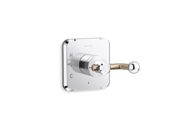 Kallista - Vice Pressure Balance Trim, Crank Handle - Brushed Broze/Polished Chrome