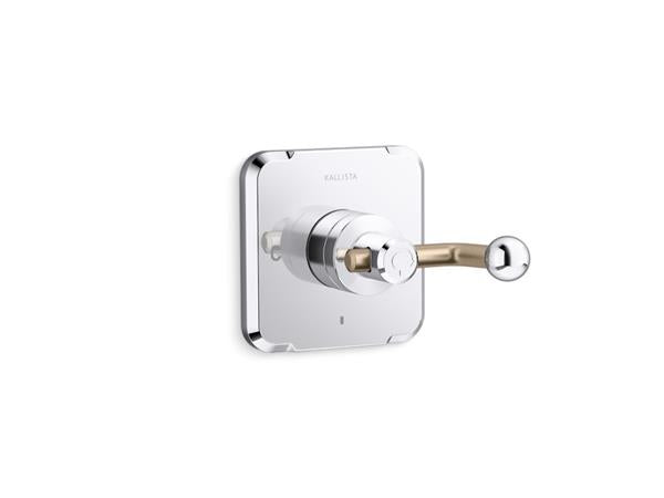 Kallista - Vice Thermostatic Trim, Crank Handle - Brushed Broze/Polished Chrome