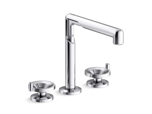 Kallista - Vice Deck Mount Bath Faucet, Wheel Handle - Polished Chrome