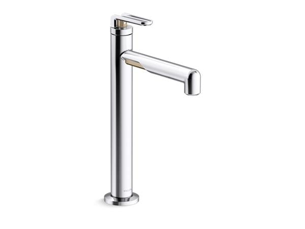Kallista - Vice Single Control Sink Faucet, Tall spout - Brushed Broze/Polished Chrome
