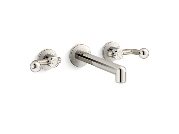 Kallista - Vice Wall Mount Widespread Sink Faucet, Crank Handles