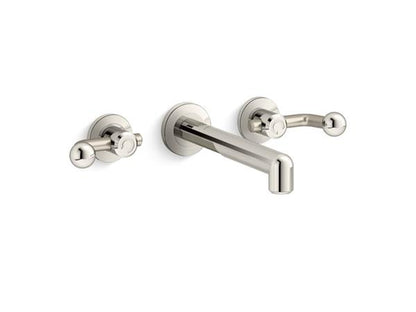 Kallista - Vice Wall Mount Widespread Sink Faucet, Crank Handles