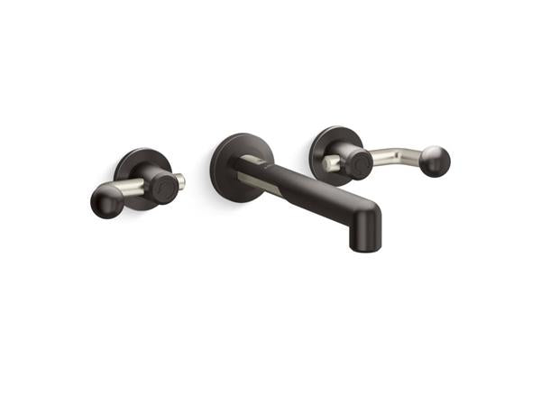Kallista - Vice Wall Mount Widespread Sink Faucet, Crank Handles
