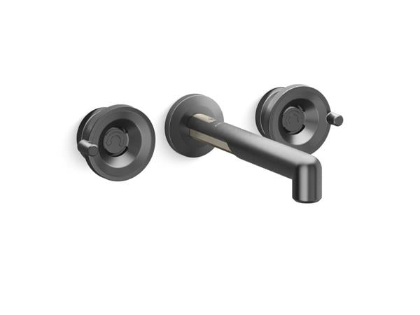 Kallista - Vice Wall Mount Widespread Sink Faucet, Wheel Handles