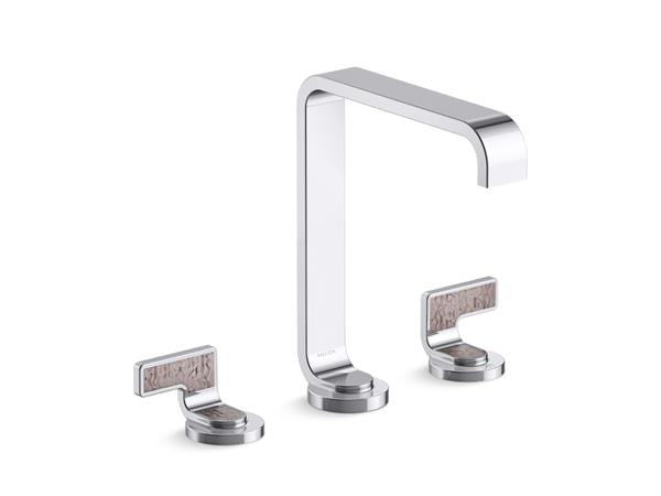 Kallista - Guise Widespread Sink Faucet, Tall Spout, Light Dusty Wave Lever Handles
