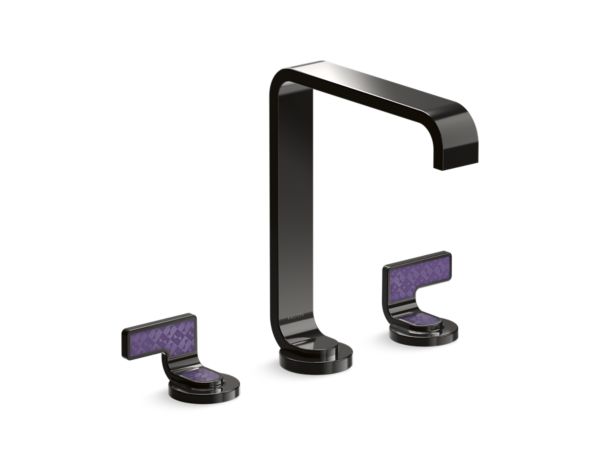 Kallista - Guise Widespread Sink Faucet, Tall Spout, Deep Violet Diamond Lever Handles
