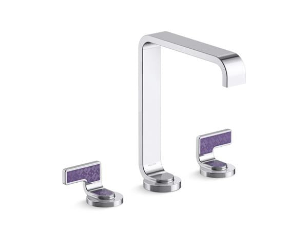 Kallista - Guise Widespread Sink Faucet, Tall Spout, Deep Violet Diamond Lever Handles