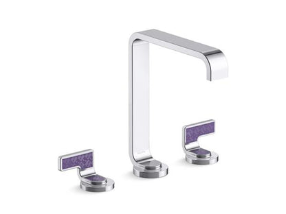 Kallista - Guise Widespread Sink Faucet, Tall Spout, Deep Violet Diamond Lever Handles