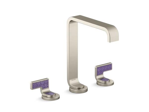 Kallista - Guise Widespread Sink Faucet, Tall Spout, Deep Violet Diamond Lever Handles